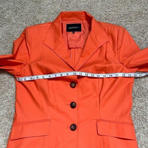 Lafayette 148 New York Orange unlined button up blazer jacket size 12 - Picture 4 of 9